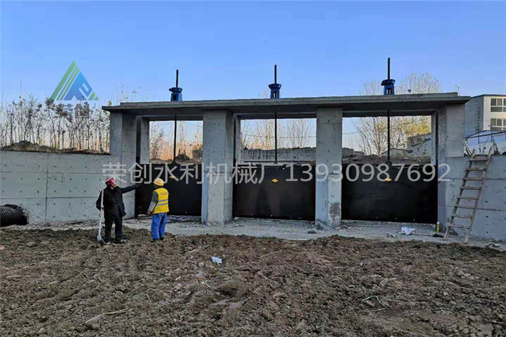 廊坊启闭机铸铁闸门安装成功